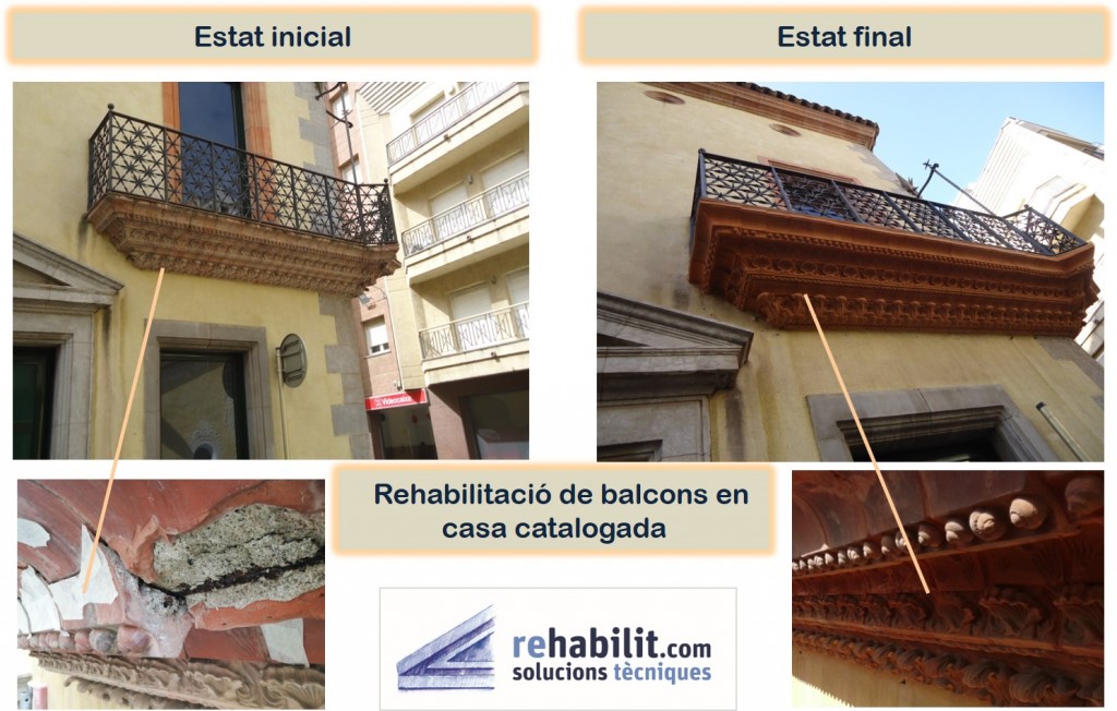 Restauració patologies balcó _ Restauració patrimoni